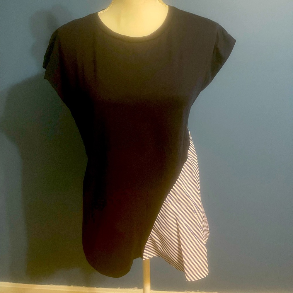 Banana Republic Navy/blue stripe short sleeve top Size S